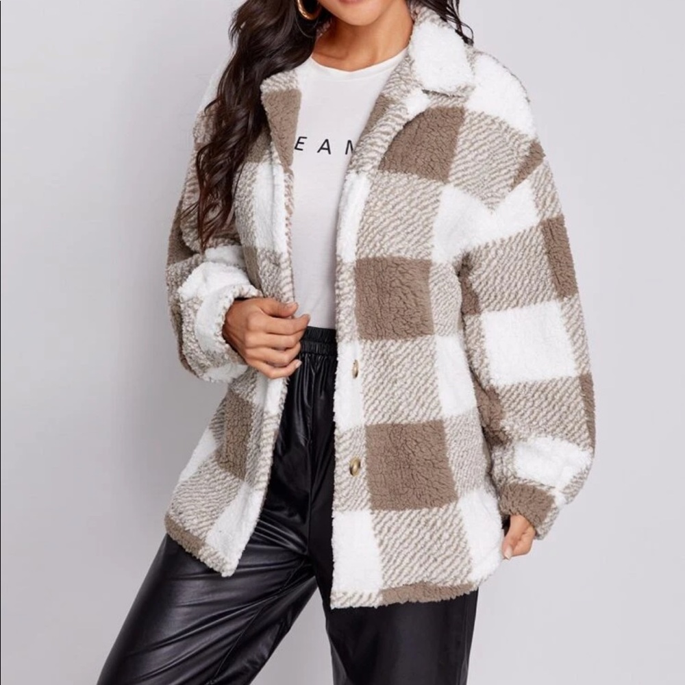 Plaid Teddy Coat